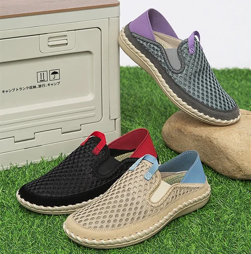 Summer Mesh Breathable Men's Shoes Lightweight Sneakers Footwear Comfy Slip-on - Picture 10 of 25