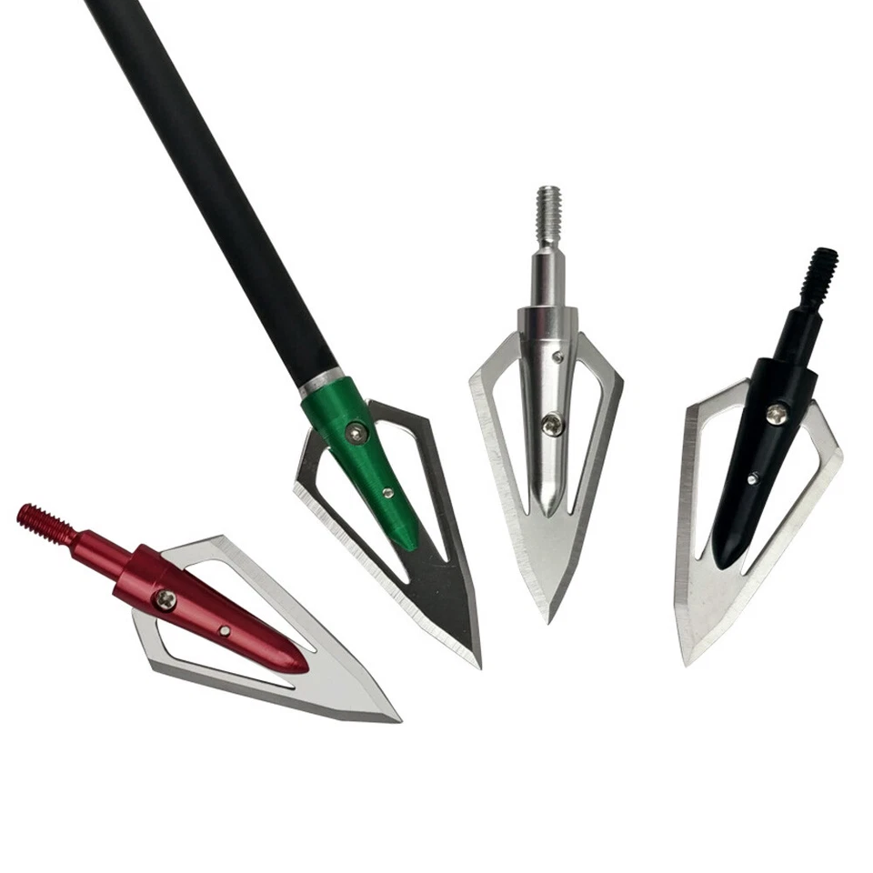 6/12x cuchillas de punta de flecha puntas de caza 100 gr caja tiro con arco arco puntas de caza - Imagen 2 de 4