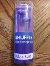 Magnavox Clear Bass in Ear Headphone Purple 3 tips for comfort 8.6mm great Sound
