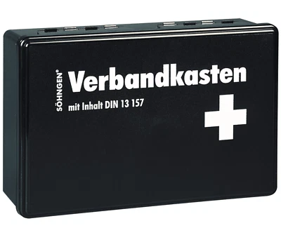 Erste Hilfe Koffer Söhngen 20 Jahre Haltbar DIN 13157 Verbandkasten Kiel schwarz - Bild 1 von 3