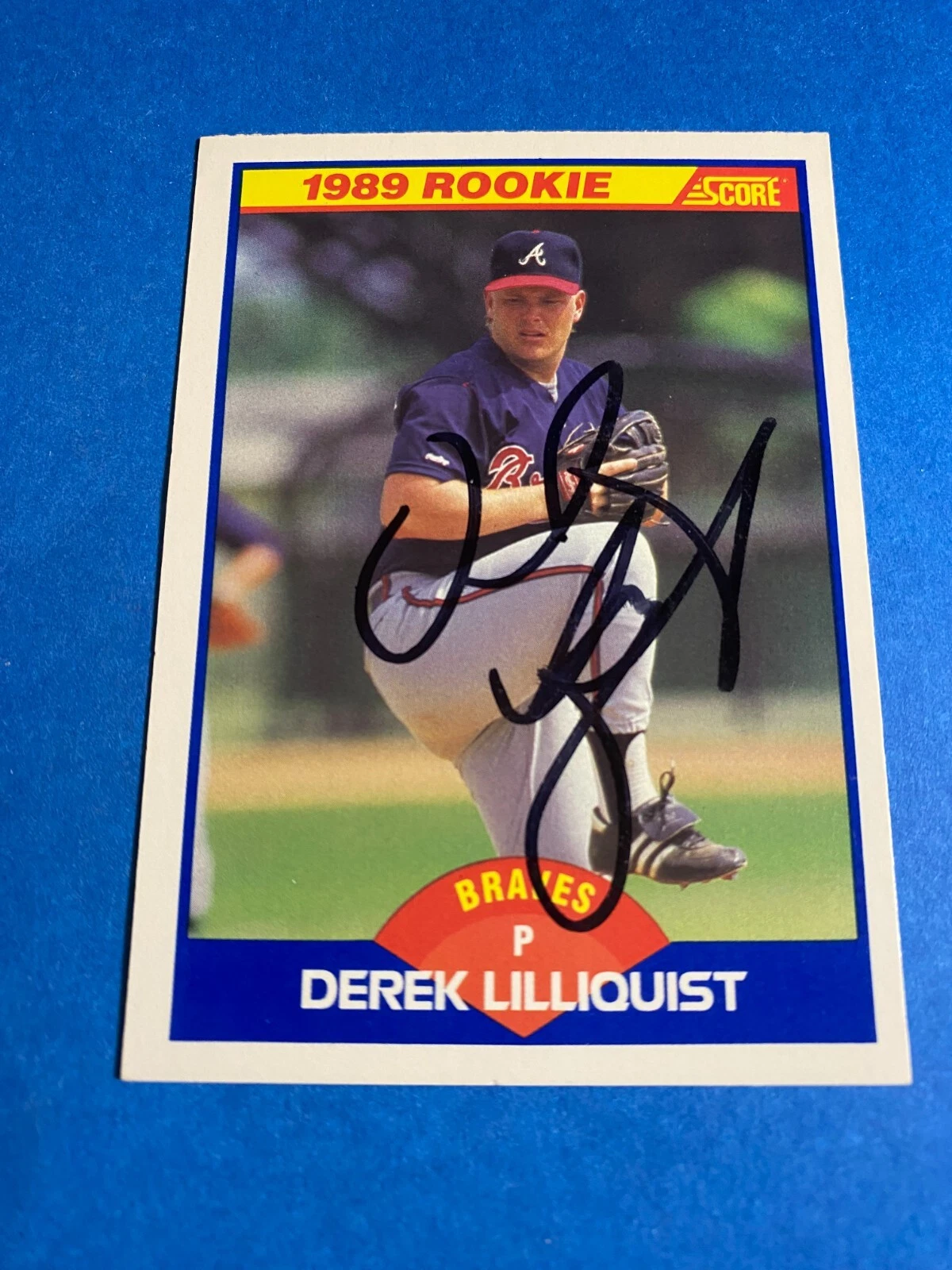DEREK LILLIQUIST 1989 SCORE #631 AUTO SIGNED ATLANTA BRAVES INDIANS REDS RC RARE