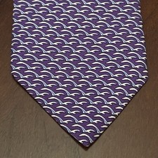 Vintage Brooks Brothers Makers And Merchants Purple Silk Made In USA Bird Print