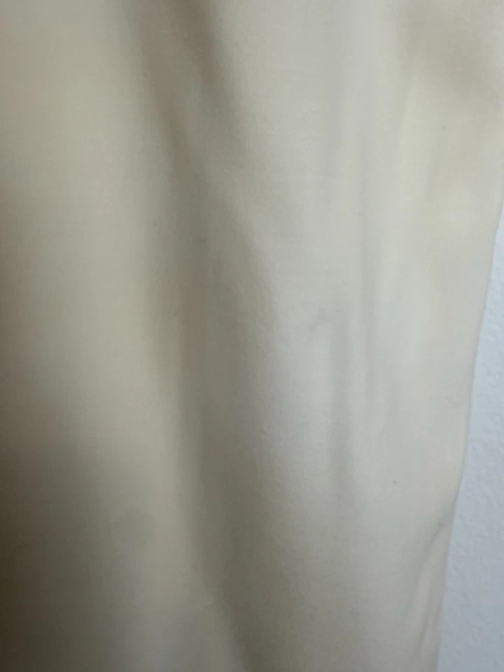 Pantalones Oscar de la Renta Lana Crema Pierna Ancha, Dobladillo Sin Acabar, Talla 14 Foto 4 de 4