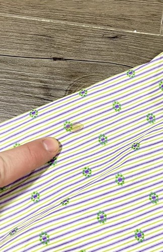BUGATCHI Uomo Button Down Shirt Flip Cuff Green Purple Floral Stitched Mens XXL - Picture 16 of 18
