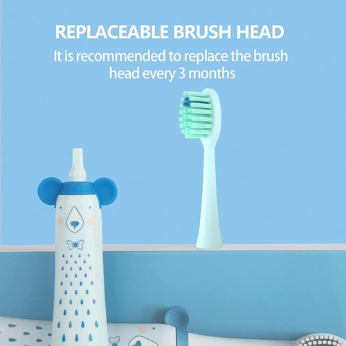 NELL&WELL Kids Sonic Electric Toothbrush with 2 Replace Brush Heads - Picture 9 of 11