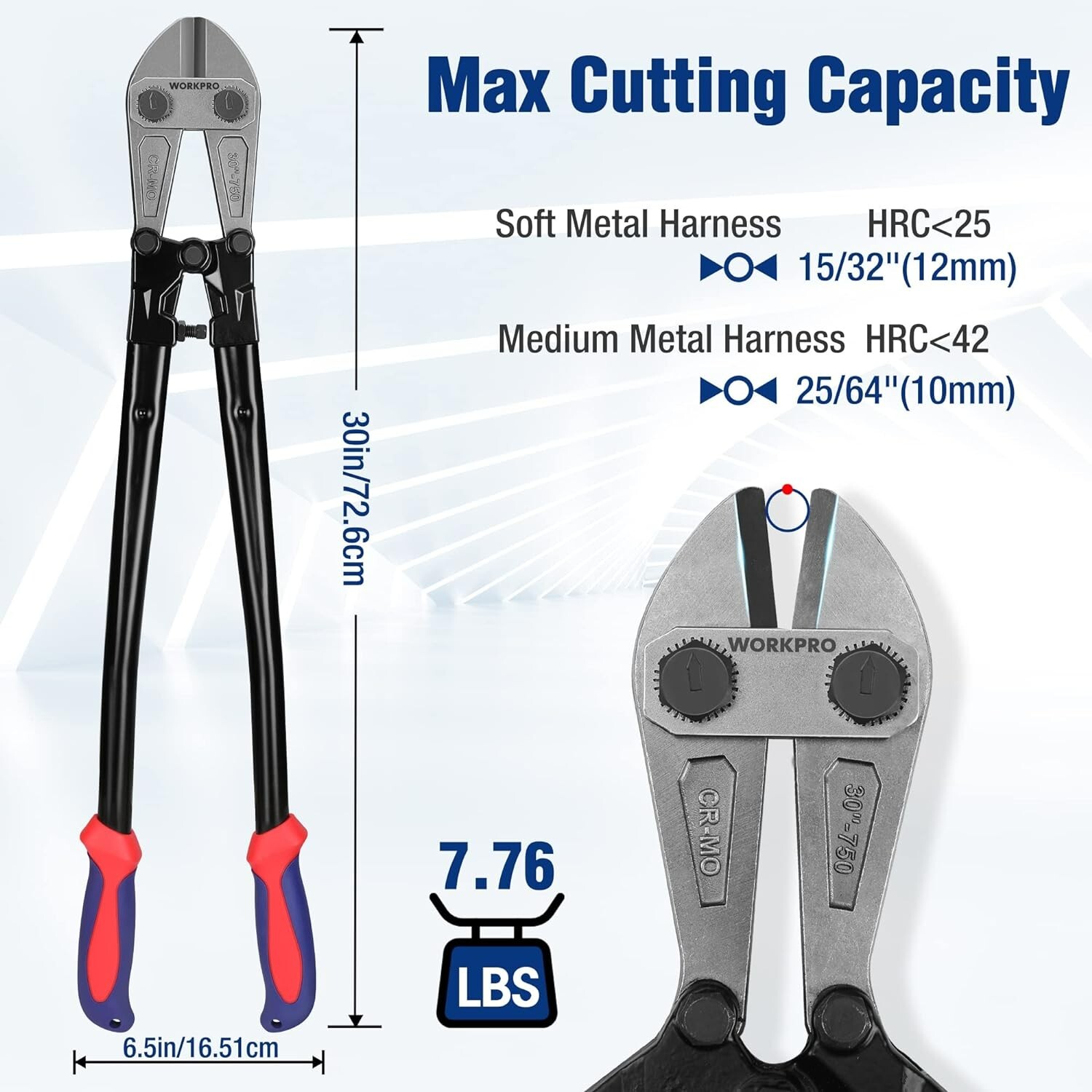 Heavy-Duty 30-Inch Bolt Cutter with Anti-Slip Grip and Strong Steel Blade