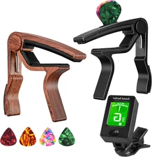 Guitar Capo with Guitar Tuner Clip Guitar Accessoriesor for Acoustic Ukulele 