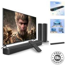 Sound Bar, Bass Speakers for Smart TV with Dual Subwoofer 3D Surround Sound S...