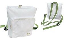 LACOSTE BACKPACK Small Vintage L71 Knapsack Rucksack Bag Casual 12 White NEW