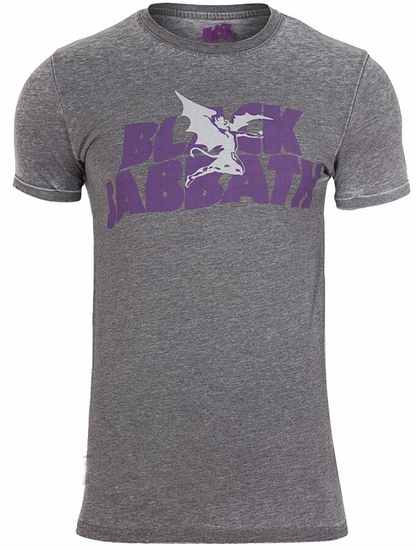 NEW NWT BLACK SABBATH LOGO & DAEMON BURNOUT T SHIRT sz S SMALL DEMON GREY TOP