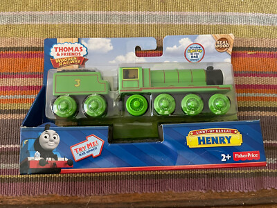 Fisher Price Thomas Train Wooden Light Up Reveal Henry! New!