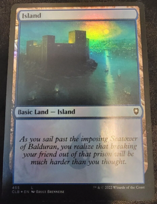 Holo Foil Island # 455 Commander Legends Battle for Baldur's Gate MTG Cards  Land