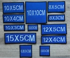 Embroidery Personalised Name Badges Patch Various Sizes Sew On Back ROYAL BLUE