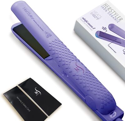 Herstyler Ceramic Flat Iron - Dual Voltage Travel Straightener - 1.25 inch