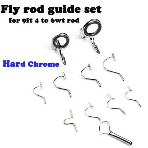Fly Rod Guide Set Fly Fishing Rod Guide Tip Repair Kit Rings UK - Main Image