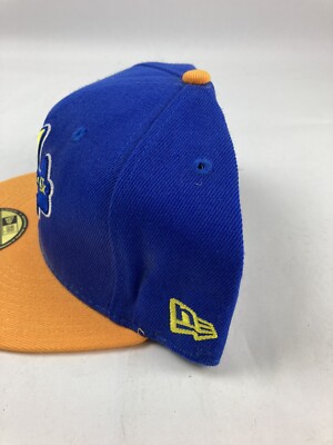 Atlanta Braves Fitted Hat New Era 59Fifty 7 3/8 Blue Yellow MLB