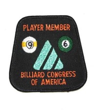 BILLIARD CONGRESS OF AMERICA 1996 PATCH PLAYER MEMBER 9  6 BALL