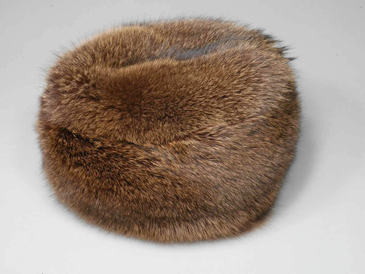 Vintage Fox Fur Brown Luxe Women’s Hat Medium/Large Vintage Suede and Fox Fur Women Hat - Etsy main image 3