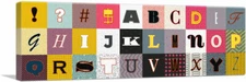 ARTCANVAS Colorful Pattern Panoramic Full Alphabet Canvas Art Print