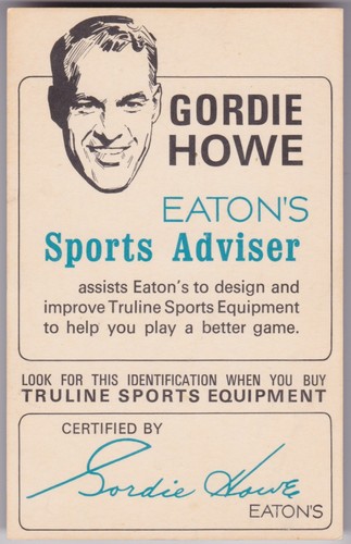 1964 - 1967 EATON'S SPORTS ADVISOR HOCKEY GORDIE HOWE STANDING MINT CONDITION - Picture 2 of 2