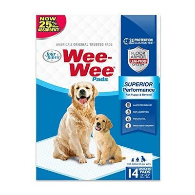 Four Paws Wee Wee Absorbent Pads for Dogs Standard 14 Count
