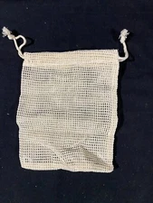 NEW Cotton Mesh Washer Bag 7.5 x 5.5 Inches Jute, Khaki, Makeup Remover Pads