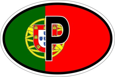 Aufkleber Oval Flagge Code Land P Portugal