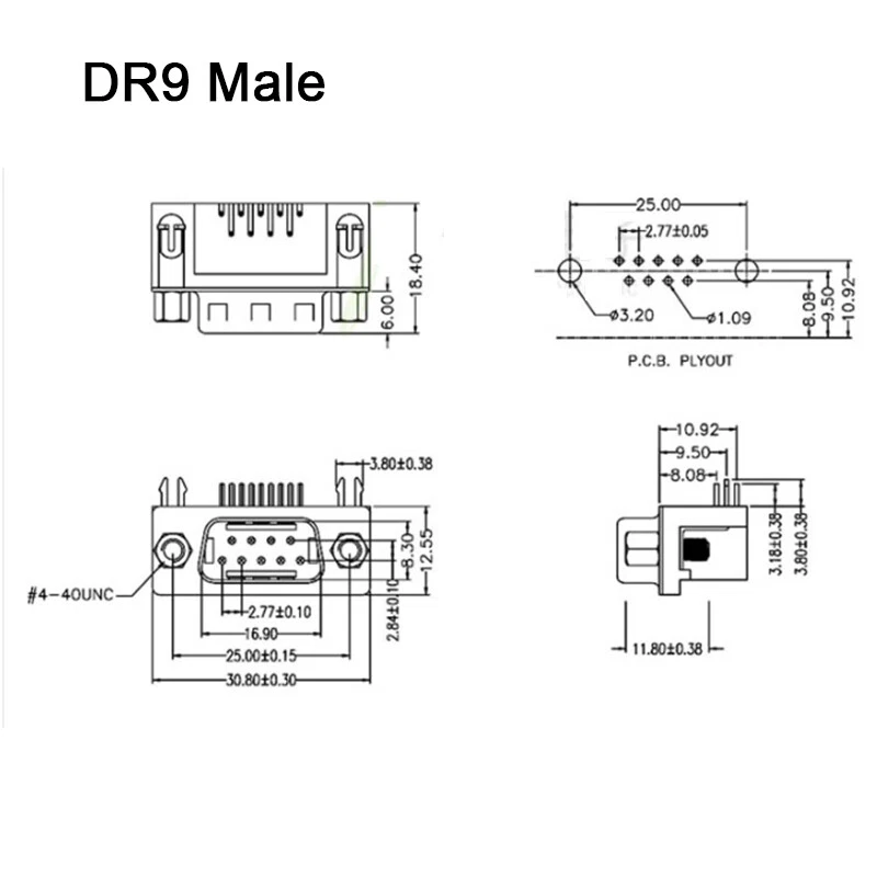 DR15 DIY 9/15/25-pin Serial D-Sub Connector Right Angle - Male & Female Plug - Image 4 of 4