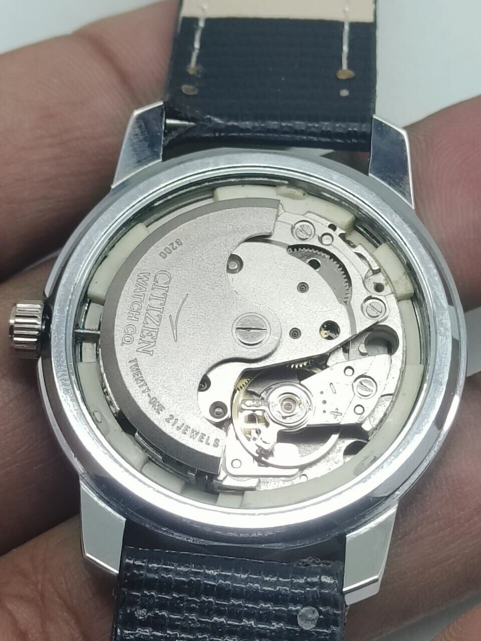 Vintage Citizen automatic japanese Wrist watch blue dial day & date