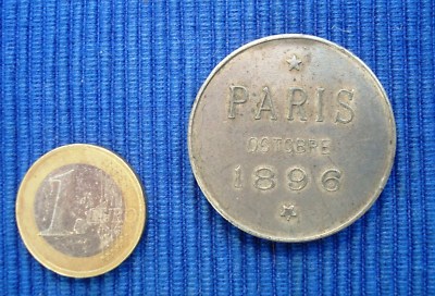 Ancienne Médaille Française – Paris Octobre 1896 (XIXème, En Métal) – Collection