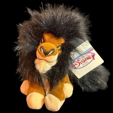 The Disney Store SCAR The Lion King 8in Brown Black Mini Beanbag Plush Lion NWT