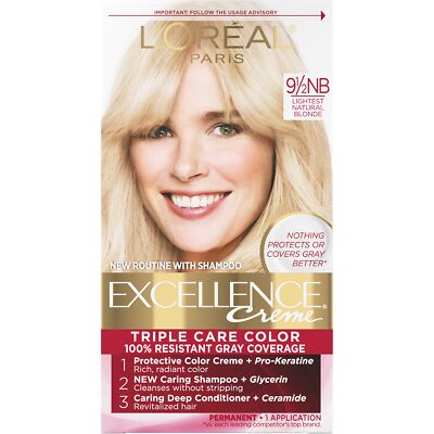 	Excellence Creme Hair Color 9.5NB Lightest Natural Blonde 1 Pack	