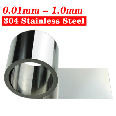 304 Stainless Steel Plate Foil Thin Sheet Thick 0.05 0.1 0.15 0.2 0.3 0.4 0.5mm