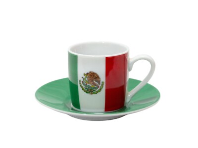 Mexiko Tasse Espressotasse Flagge Fahne Tasse Porzellan Wappen NEU Könitz
