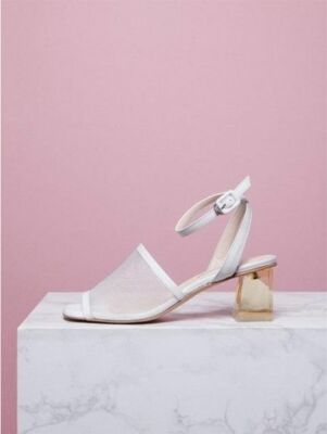 Doratore White Leather Mesh Heels Size 245 Fits Like 8 5 Or 9 Ebay