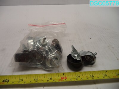 QTY=4:LOCKING CASTER WHEEL'S 2-1/4'' H X 1-1/2'' OD X 5/8'' W STEM 1/2'' L X 1/4''-20