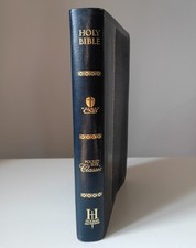 Blue Leather Bonded  Pocket Size Holy Bible Gilded Pages With Bookmark Holman