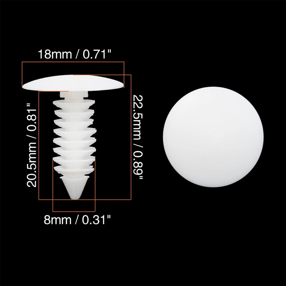 40 un. 8 mm Remaches de plástico Retenedor Pin de empuje Clips Sujetador Universal para Coche Auto Foto 3 de 4