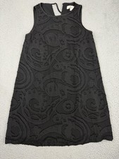 LOFT Dress Womens 0P Black Paisley Jacquard Sleeveless Shift Lined Party