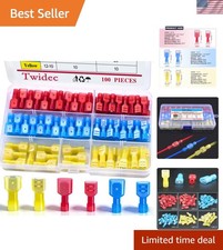 Nylon Spade Connectors Kit 22-10 Gauge Male and Female Wire Spade Terminal Qu...