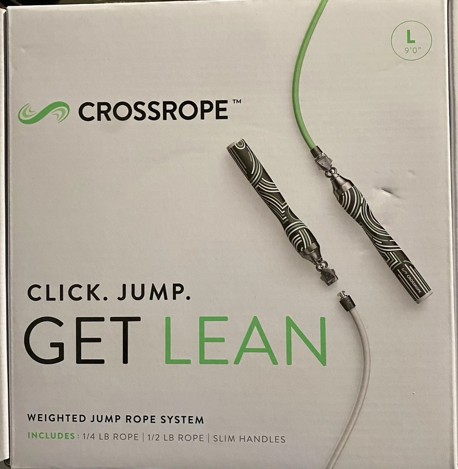 Crossrope Get Lean Weighted Springseil Set 1/4 Pfund & 1/2 Pfund Seile Slim Griffe / L - Bild 2 von 4