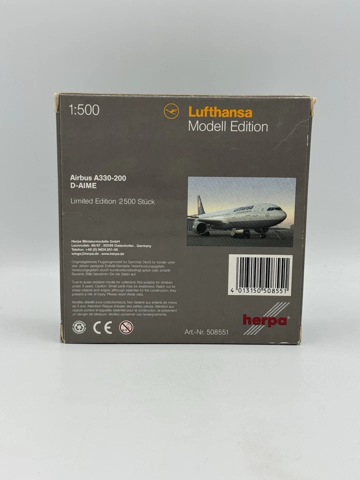 Herpa Airplane Airlines 1/500 - AIRBUS A330 200 LUFTHANSA Foto 2 de 2