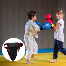 Youth Black Groin Guard for Kids Boxing Mma Taekwondo Durable Protective Cup