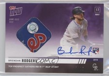2019 Topps Now Purple Material Auto /25 Brendan Rodgers #240C Auto 6ns