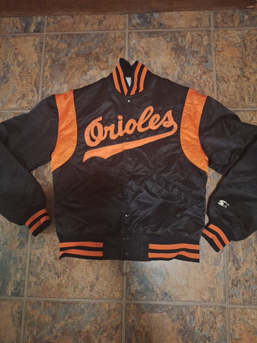 Vintage Baltimore Orioles Satin Bomber Jacket Size Men's Small Made USA