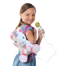 Portable Karaoke Machine for Kids, Plush Toy Backpack with Microphone - The S...