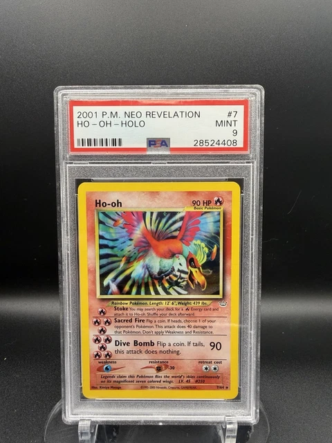 Pokemon Ho-Oh Neo Revelation Holo Rare 7/64 PSA 9 English 2001