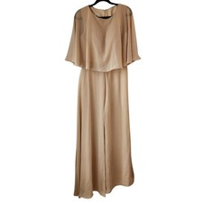 NWT LanTing Bride Mother of the Bride Outfit Dress Beige Cream Women's 12