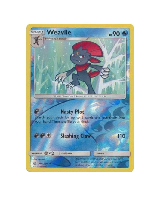 Weavile - 44/236 - Reverse Holo Rare - Cosmic Eclipse - NM/M