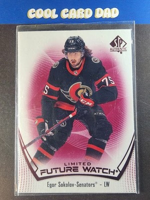 2021 SP Authentic Egor Sokolov Limited Red Future Watch #178 Ottawa Senators